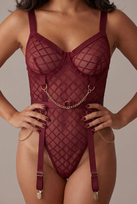 Dames bodysuit - WILD Bordeaux