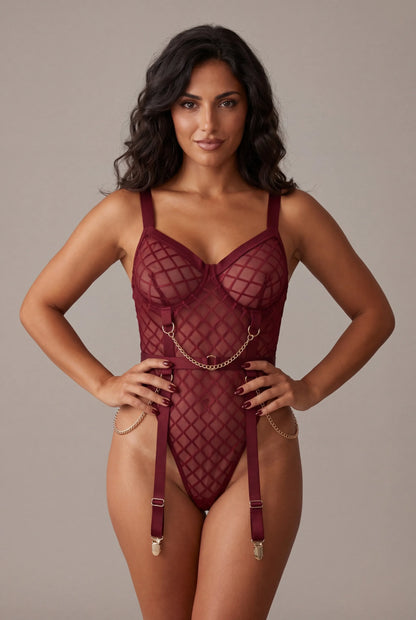 Dames bodysuit - WILD Bordeaux