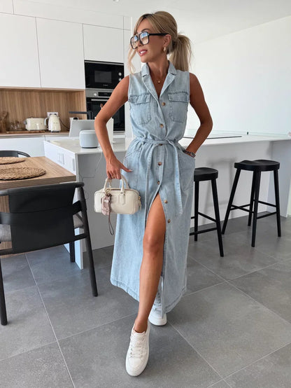 Lola Denim Maxi Jurk