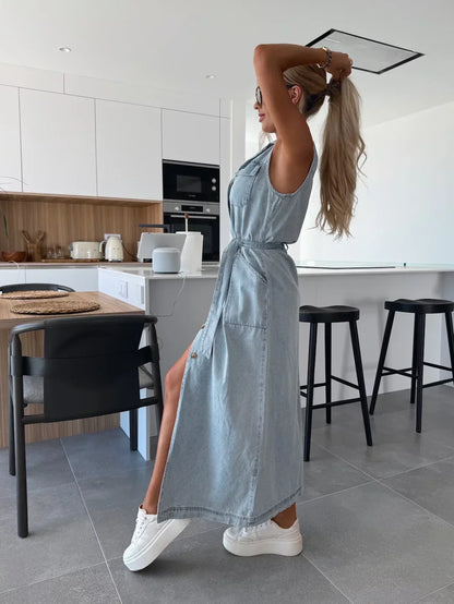 Lola Denim Maxi Jurk