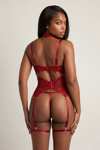 Vijfdelige lingerieset voor dames - Marcela Red