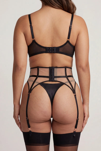 Dames lingerie set van vijf stuks - Delfina Zwart