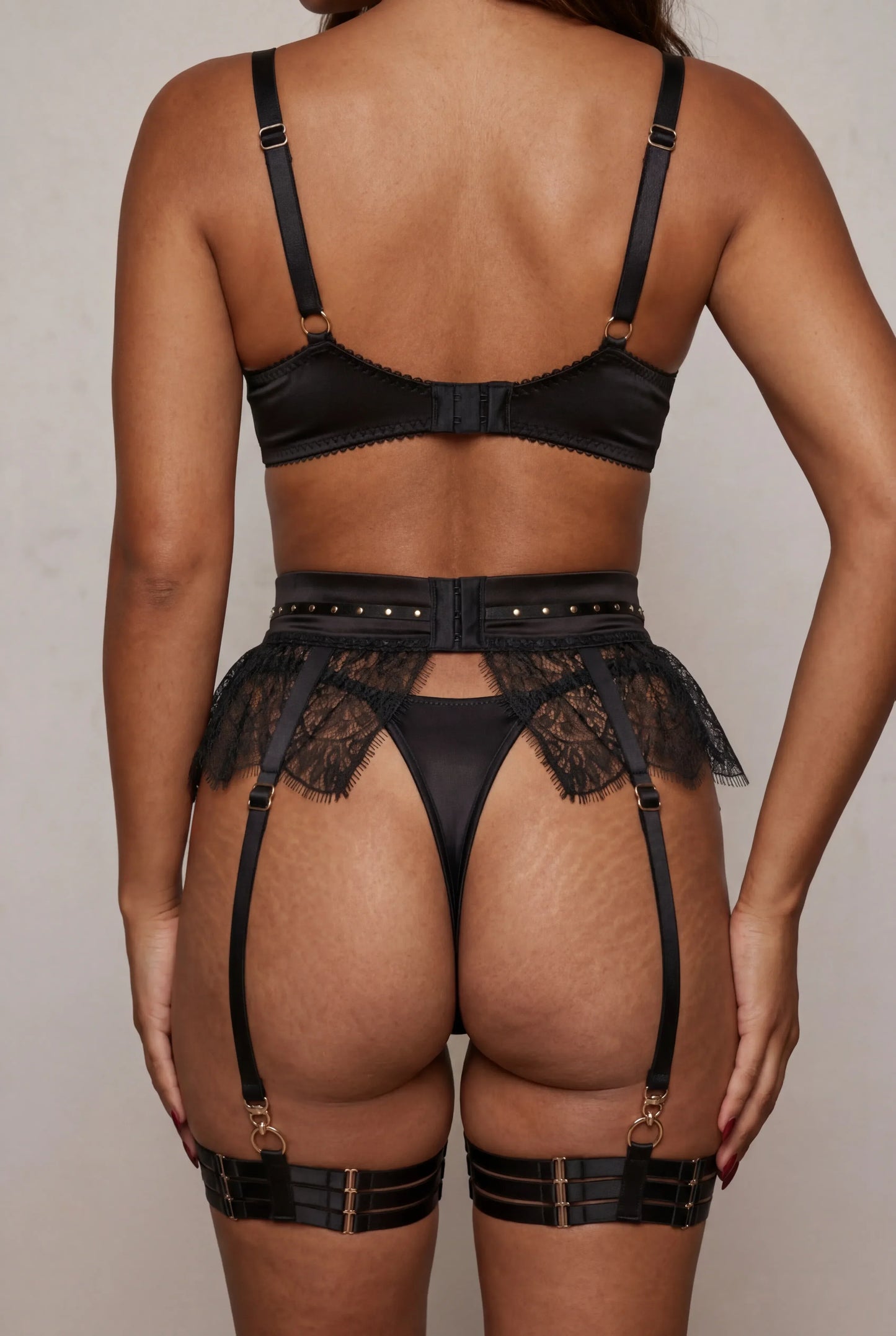 Vijfdelige dameslingerieset - Perla Zwart