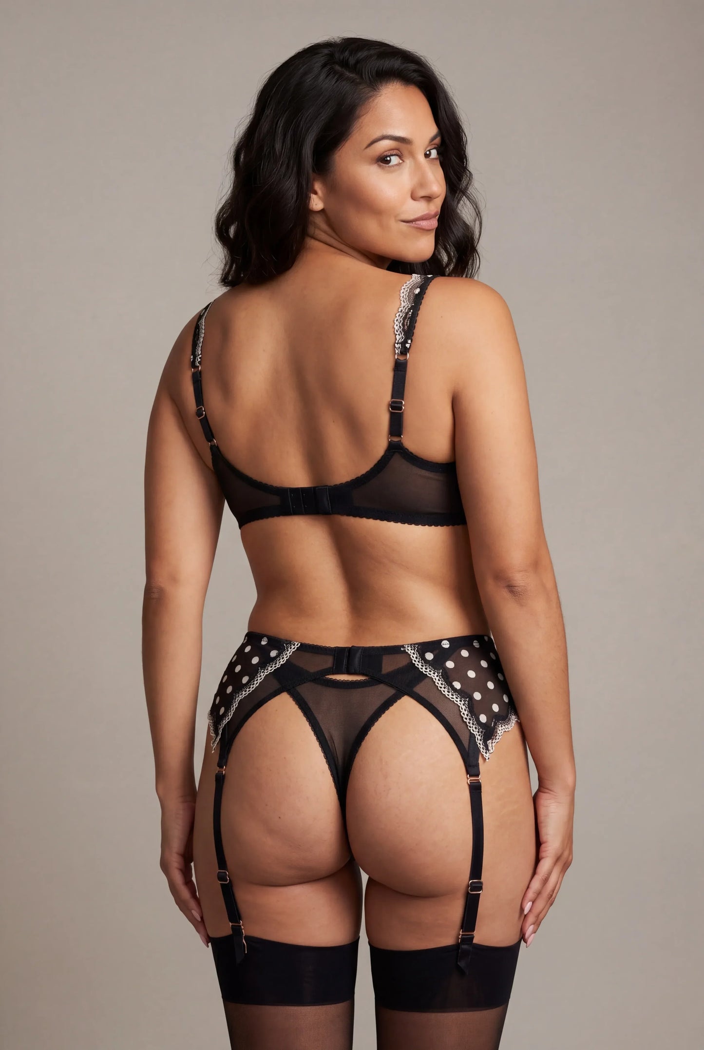 Vierdelige lingerieset voor dames met choker - Besa Black