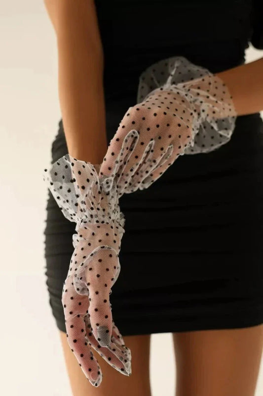 Witte kanten handschoenen voor dames - Paola