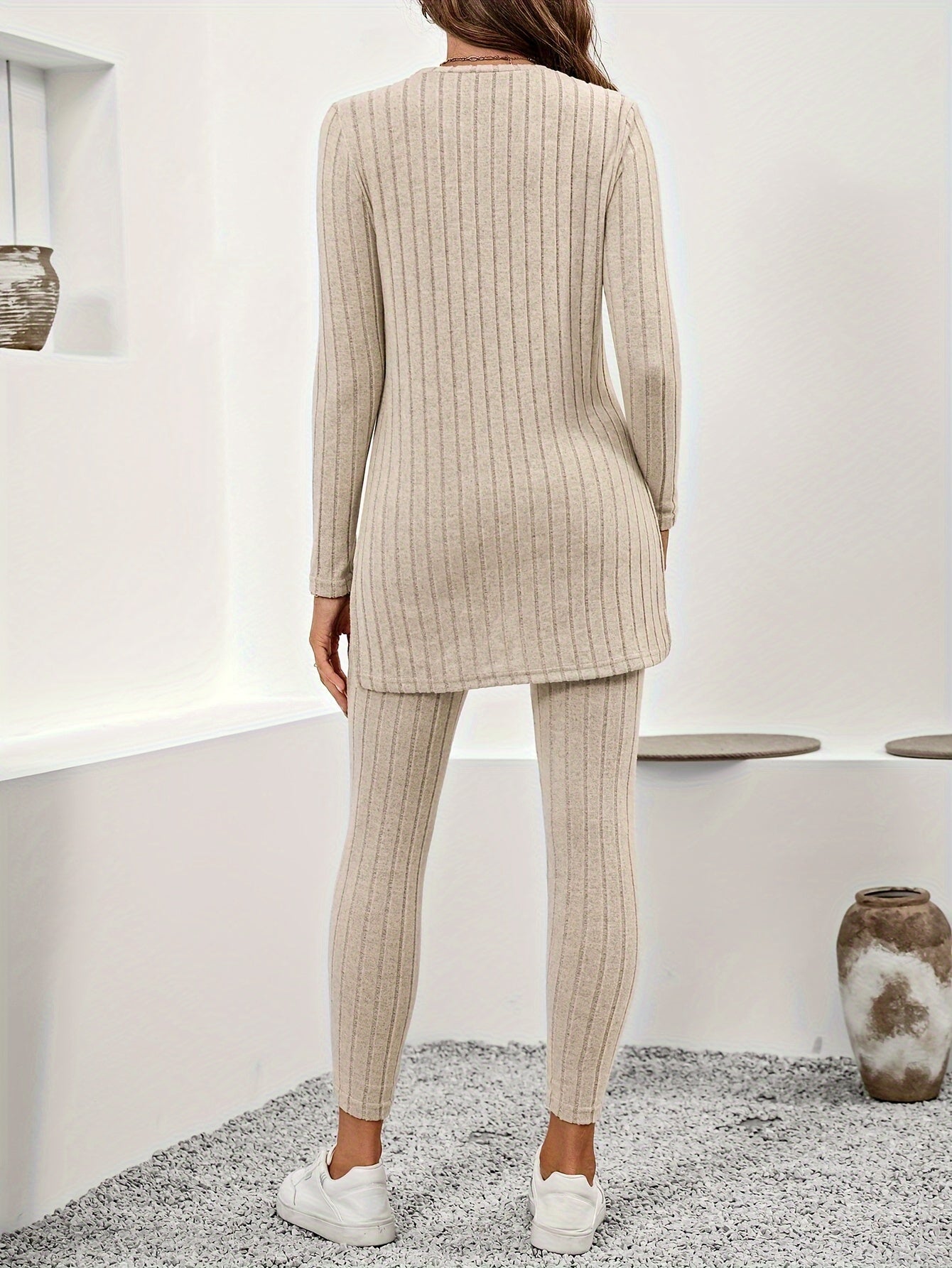 Chique Ronde Hals Tweedelige Set